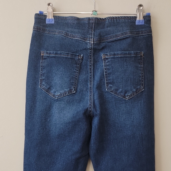 Tinseltown High Rise Flare Jeans Raw Hem Stretch Denim - Picture 9 of 14